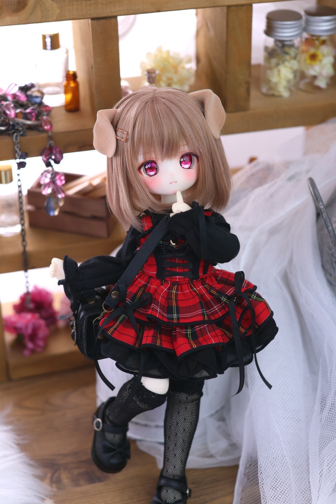 1/6 TinyFox【オフショルワンピ・ロックルージュ】【Off-shoulder dress(Red)】