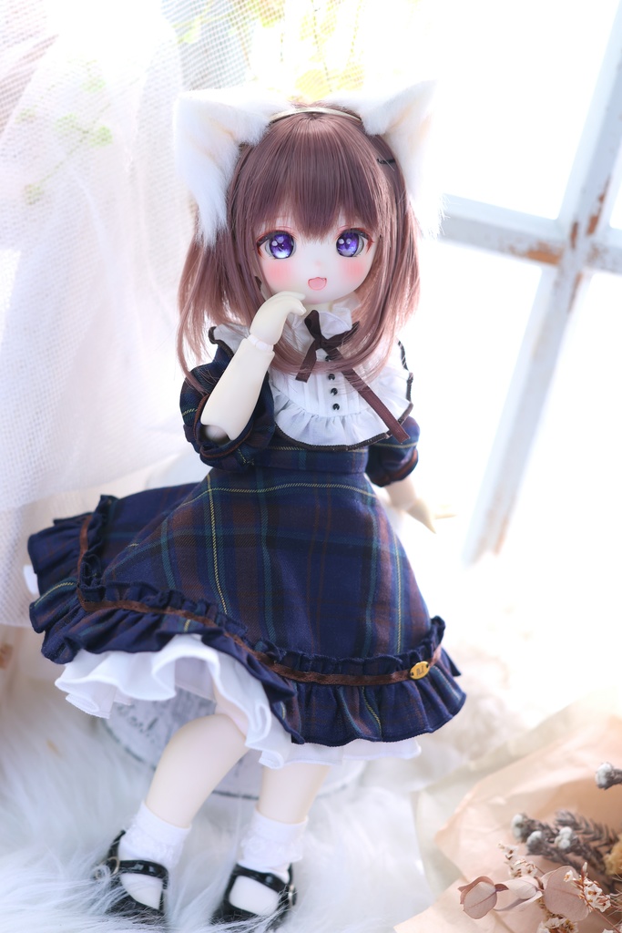 『受注 Pre-order』1/6TinyFox / BABY KUMAKO【 プチ・プリンセスドレス(チェック柄)】【Little Lady Dress (checkered)】