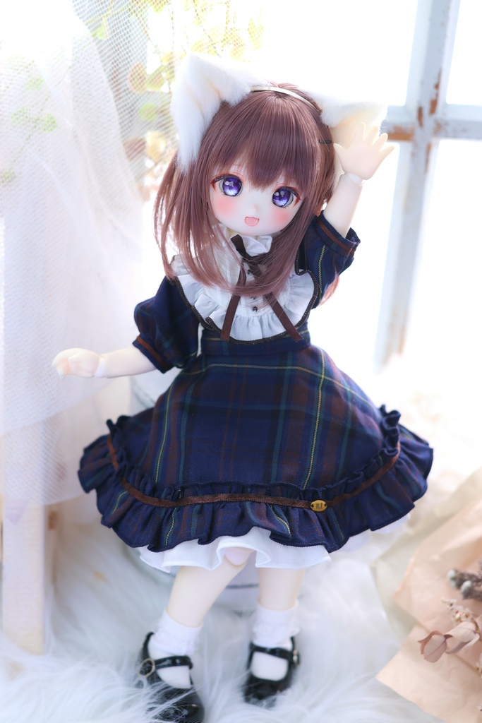 『受注 Pre-order』1/6TinyFox / BABY KUMAKO【 プチ・プリンセスドレス（チェック柄）】【Little Lady Dress (checkered)】