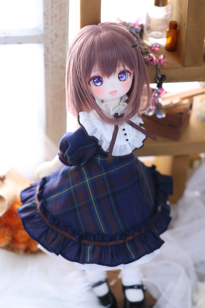 『受注 Pre-order』1/6TinyFox / BABY KUMAKO【 プチ・プリンセスドレス(チェック柄)】【Little Lady Dress (checkered)】