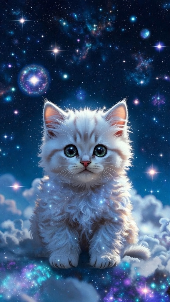 ファンタジー 猫のスマホ壁紙セット（PNG／高画質）