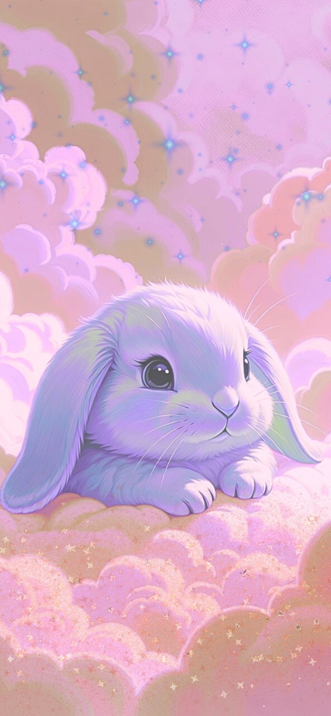 幻想的で可愛い【うさぎ】のスマホ壁紙セットです。