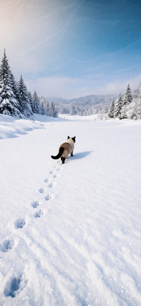 雪と猫壁紙10枚