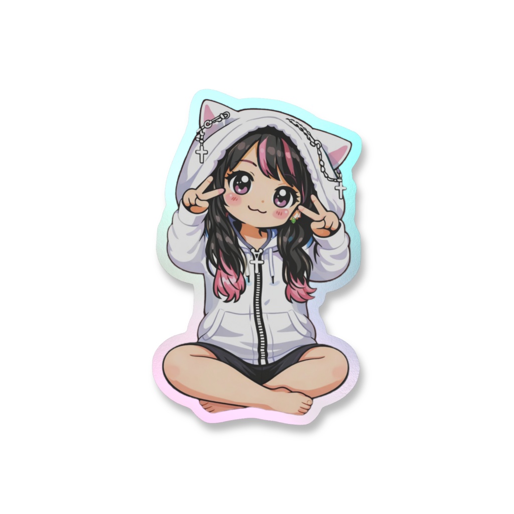 にこにこオーロラステッカー