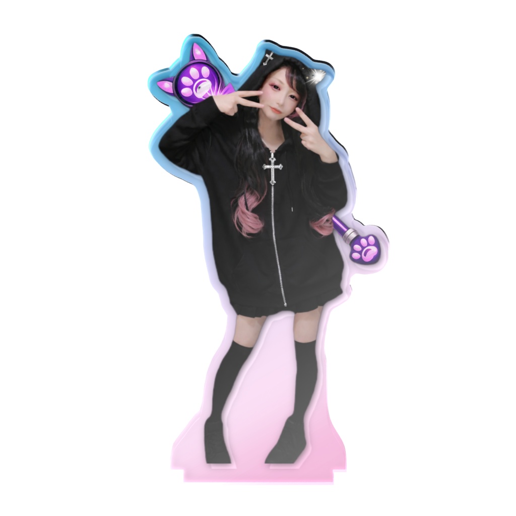 10cm黒にこちゃんアクスタ