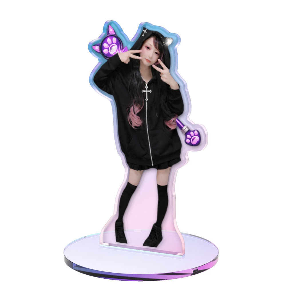 10cm黒にこちゃんアクスタ