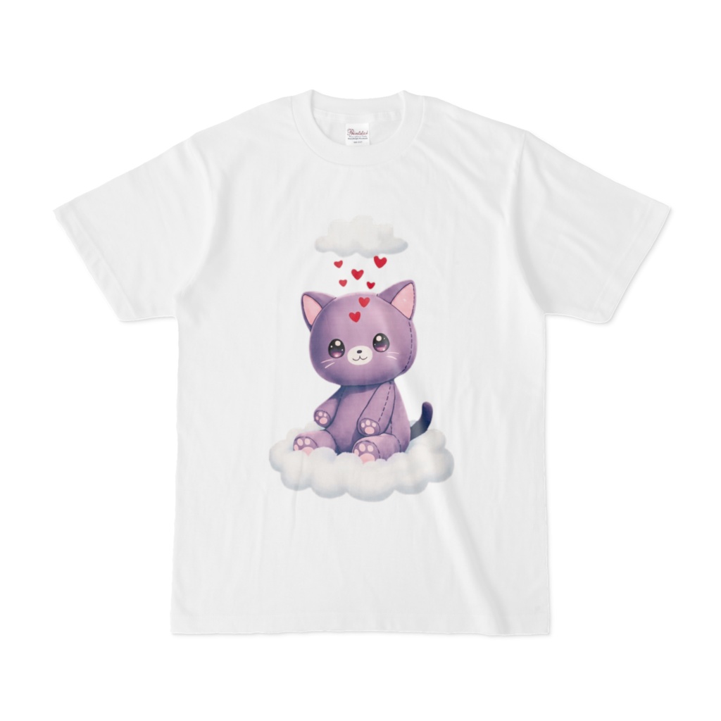 ぬいぐるみ両面ハート白Tシャツ