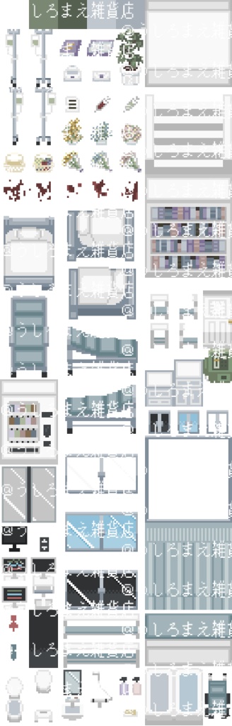 【マップチップ】ホラーゲームに使いやすい!病院素材【ウディタ規格】