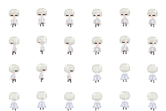 【8方向キャラチップ】病院パーツセット+キャラチップ【ゲーム素材】