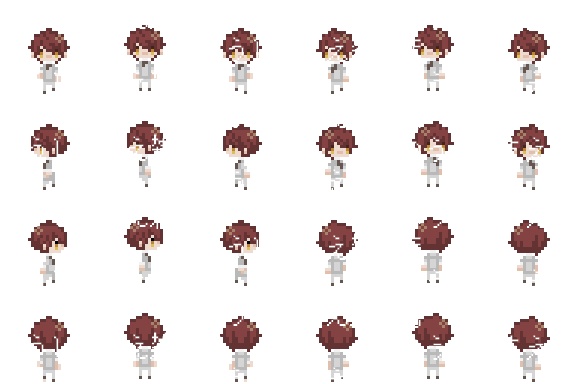 【8方向キャラチップ素材パーツ】パーティ用パーツ+キャラチップ