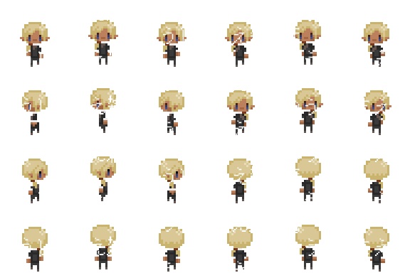 【8方向キャラチップ素材パーツ】パーティ用パーツ+キャラチップ