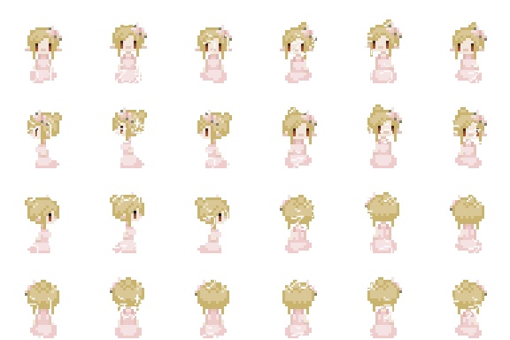 【8方向キャラチップ素材パーツ】パーティ用パーツ+キャラチップ