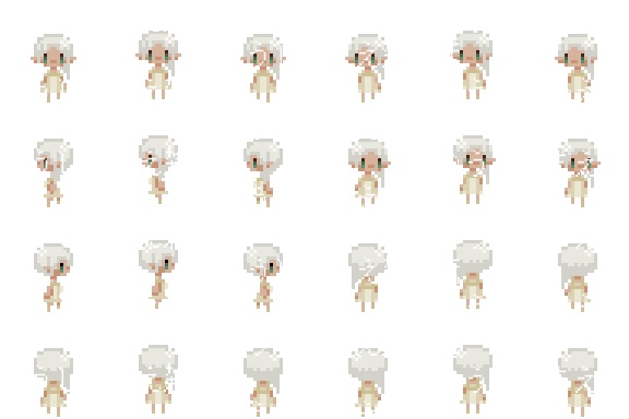 【8方向キャラチップ素材パーツ】パーティ用パーツ+キャラチップ