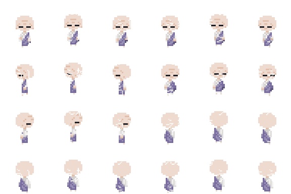 【8方向キャラチップ】和風パーツセット+キャラチップ【ゲーム素材】