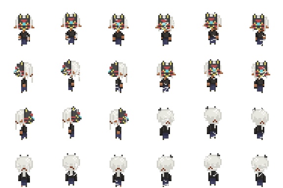 【8方向キャラチップ】和風パーツセット+キャラチップ【ゲーム素材】