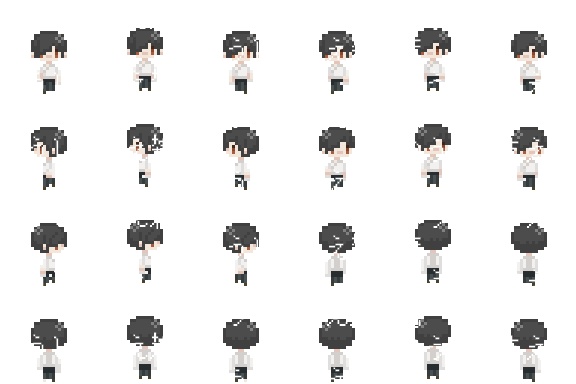 【8方向キャラチップ】和風パーツセット+キャラチップ【ゲーム素材】