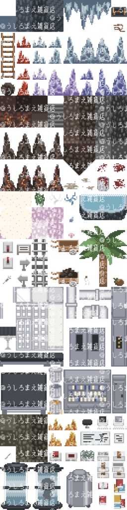 【マップチップ】RPGに使いやすい!島・洞窟・ラボの素材【ウディタ規格】