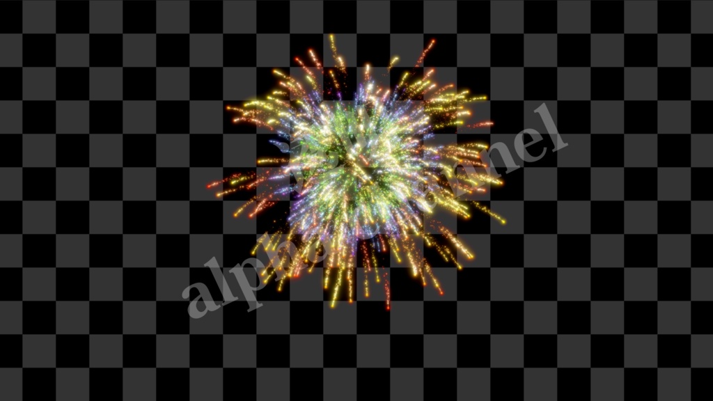 花火　打ち上げ花火　牡丹　アニメーション　ゲームエフェクト　
