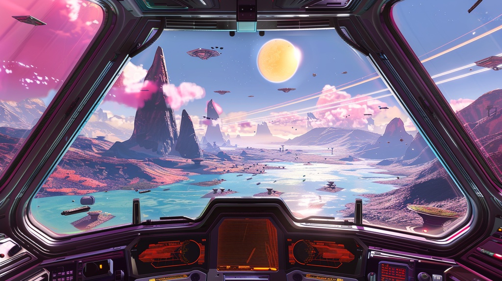 Sci-fi Cockpit×Background Otherworld Cockpit View – Vol.10(15画像セット)