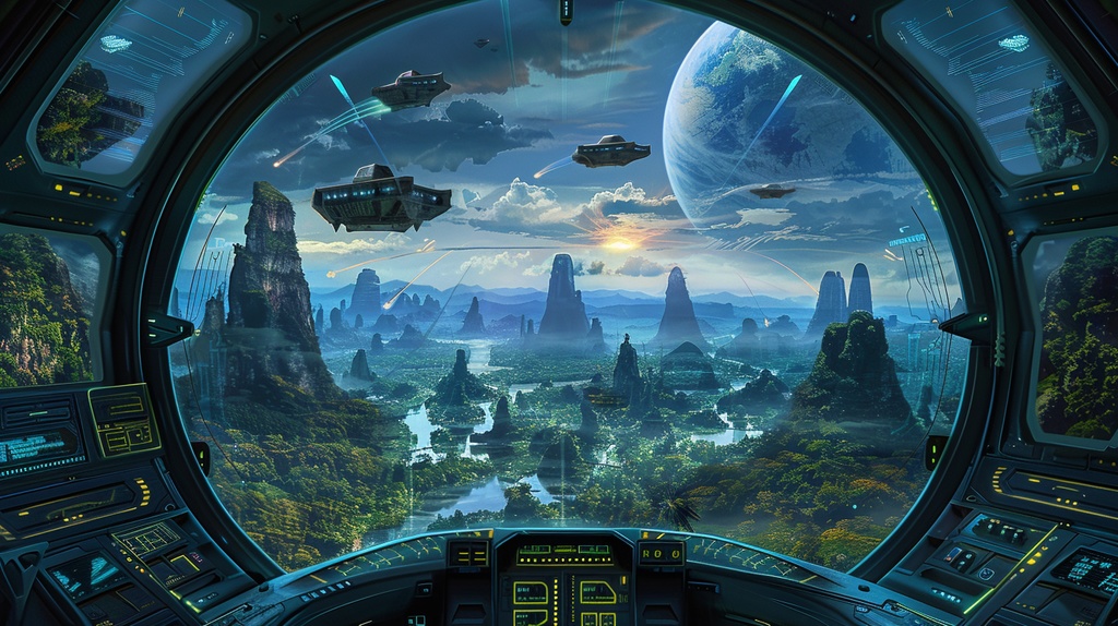 Sci-fi Cockpit×Background Otherworld Cockpit View – Vol.10(15画像セット)