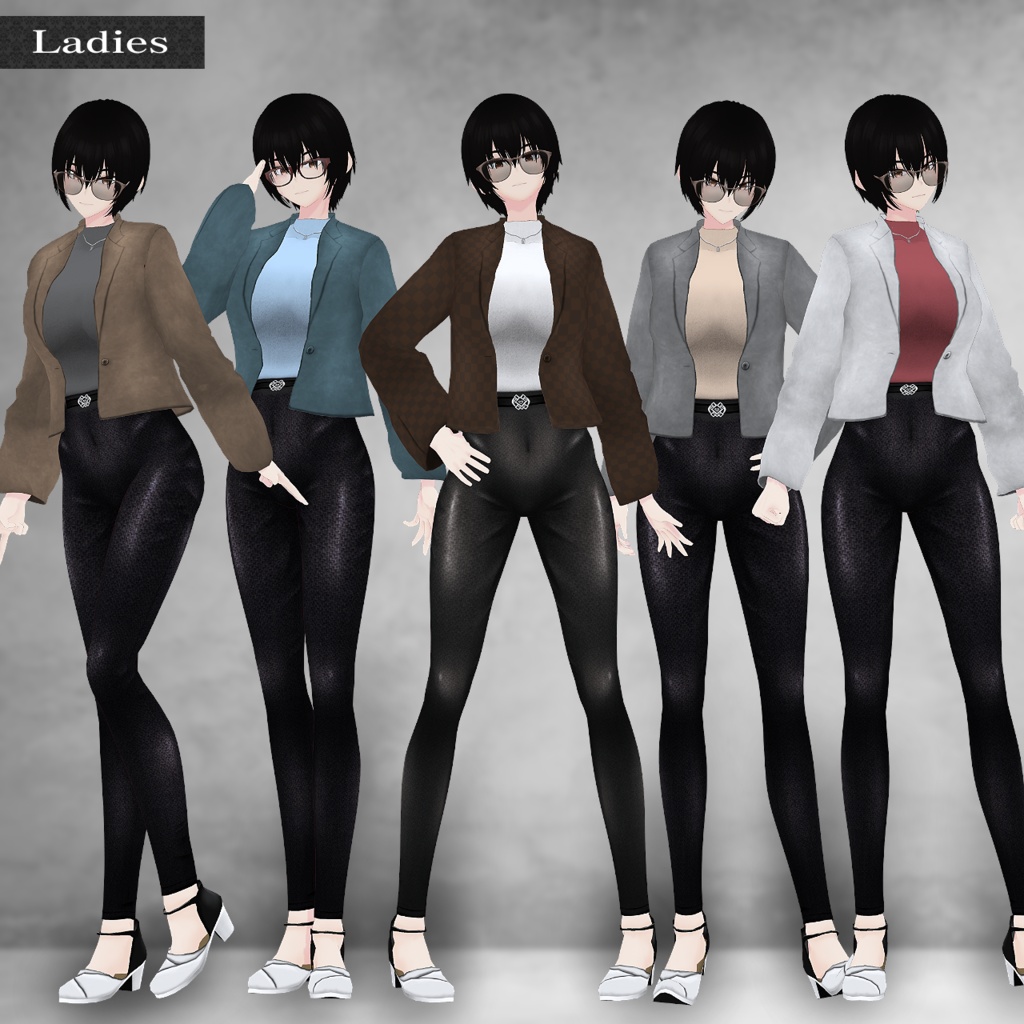 VRoid用衣装セット ジャケット×デニム