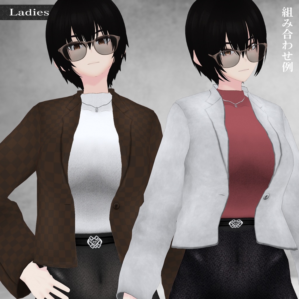 VRoid用衣装セット ジャケット×デニム