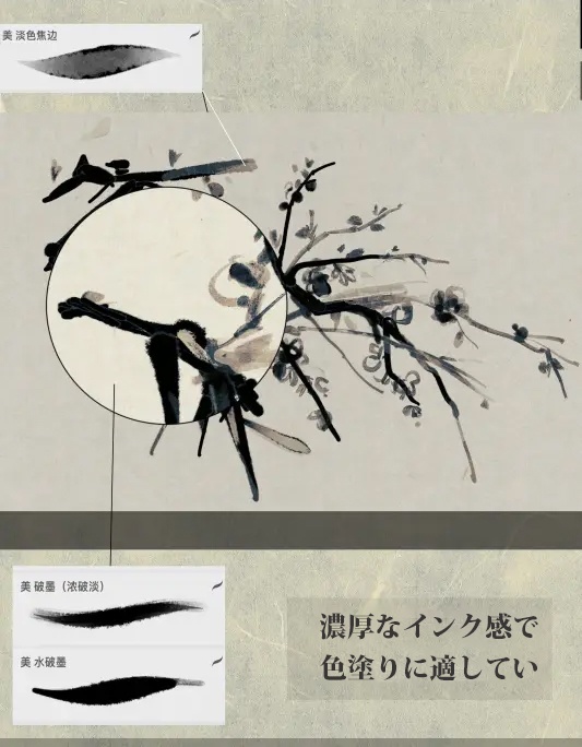 64種Procreateブラシ✨ライスペーパーのインク