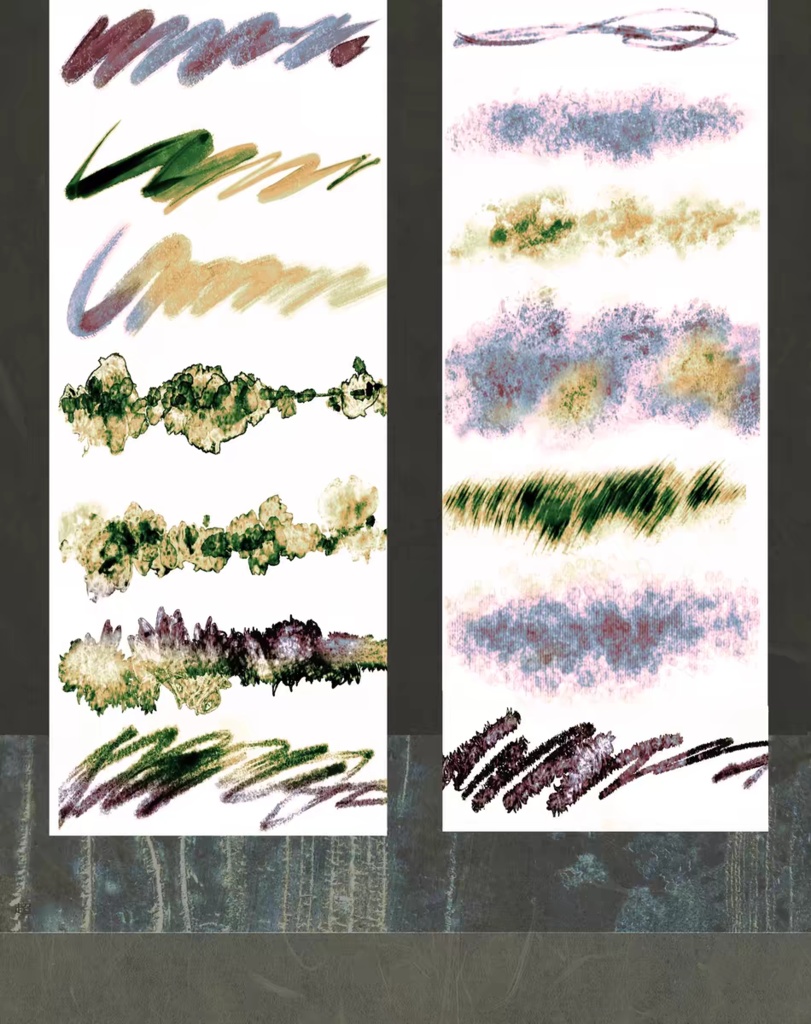 64種Procreateブラシ✨ライスペーパーのインク