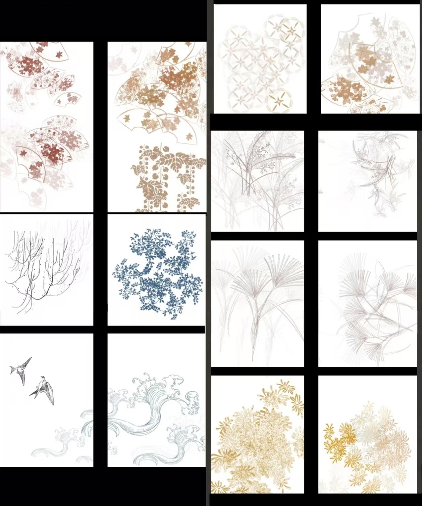 72種Procreateブラシ✨浮世絵