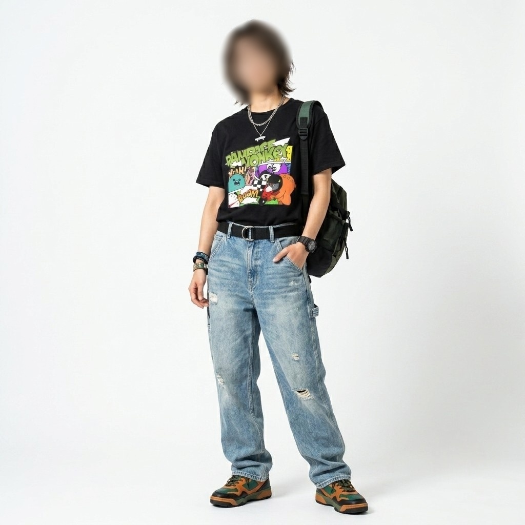RMアメコミ風Tシャツ(ブラック)