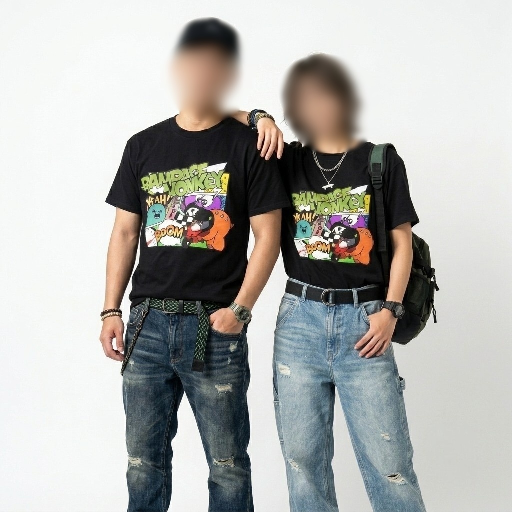 RMアメコミ風Tシャツ(ブラック)