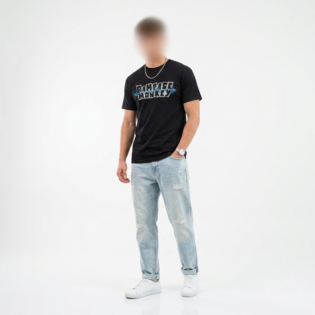 RMサマーブルーTシャツ(ブラック&ホワイト)