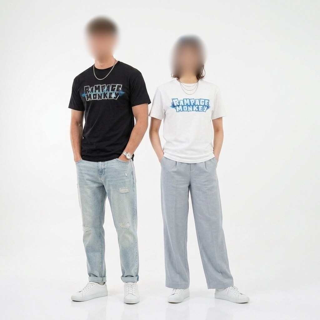 RMサマーブルーTシャツ(ブラック&ホワイト)