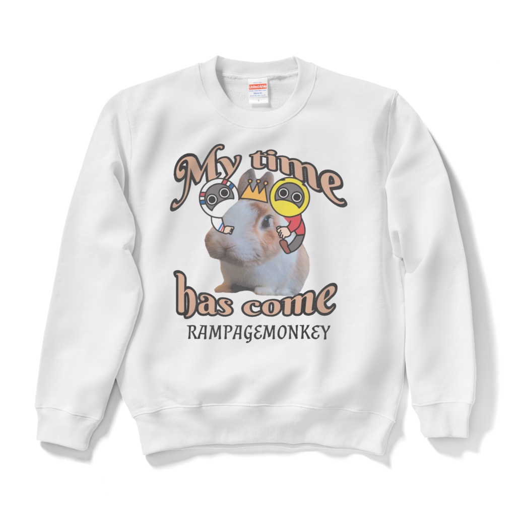 兎のあられオレの時代スウェット-ホワイト