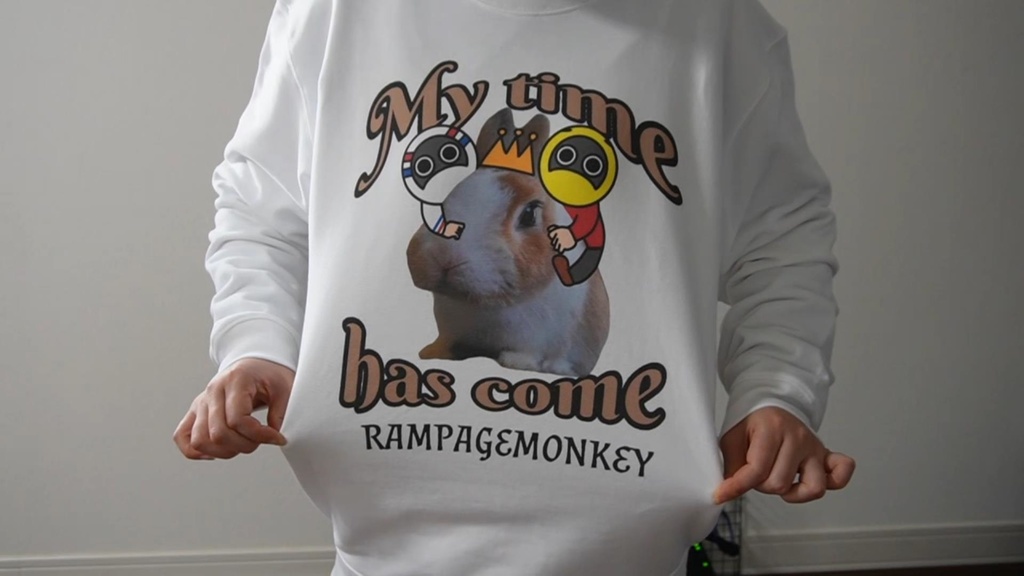 兎のあられオレの時代スウェット-ブラック