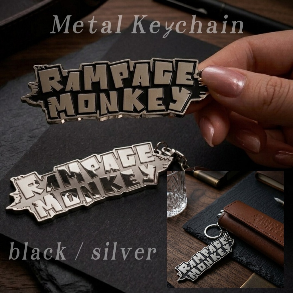 メタルキーホルダー〈black / silver〉(送料込み)