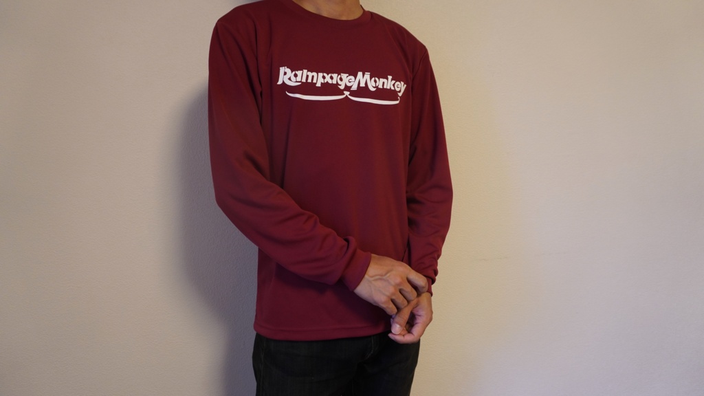 ドライロングTシャツ(ワインレッド)