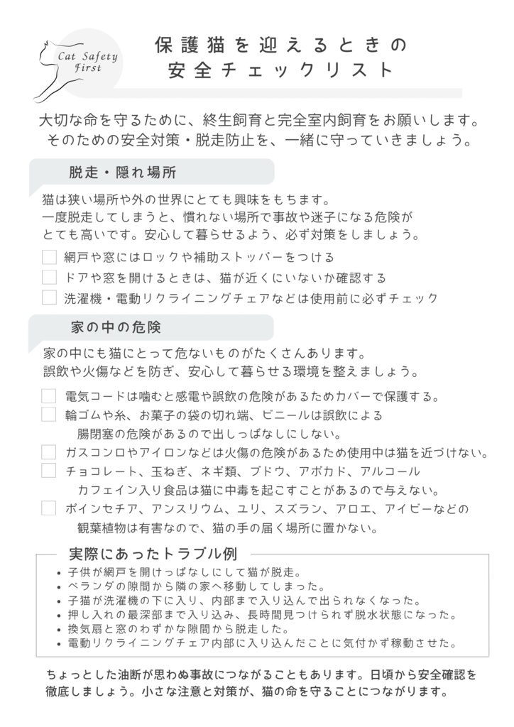 安全チェックリスト