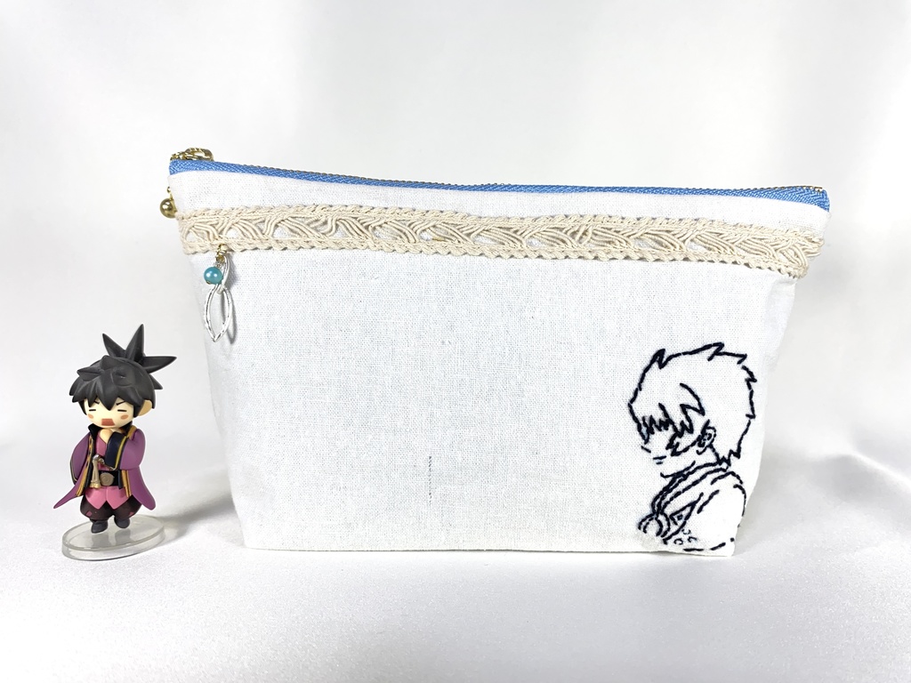手刺繍20cmファスナーポーチ(フレンVer.)