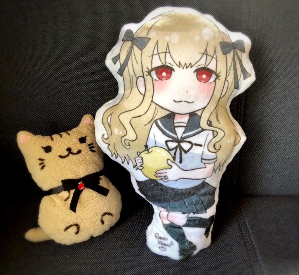 【両面ふかふかクッション】アップルリネン