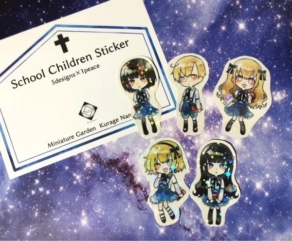 【フレークシールセット】School Children Sticker