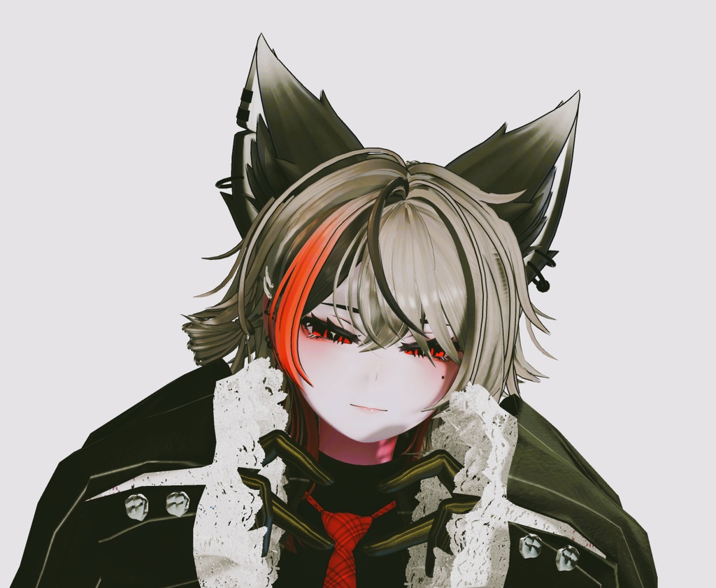 【ラシューシャ対応】厚塗り風味アニメ調アイテクスチャ赤【VRC想定】