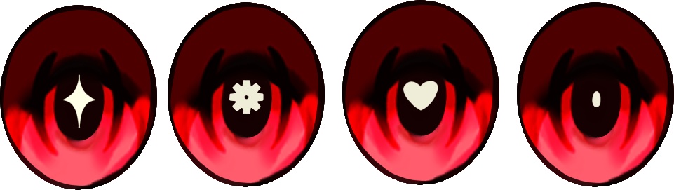 【ラシューシャ対応】厚塗り風味アニメ調アイテクスチャ赤【VRC想定】