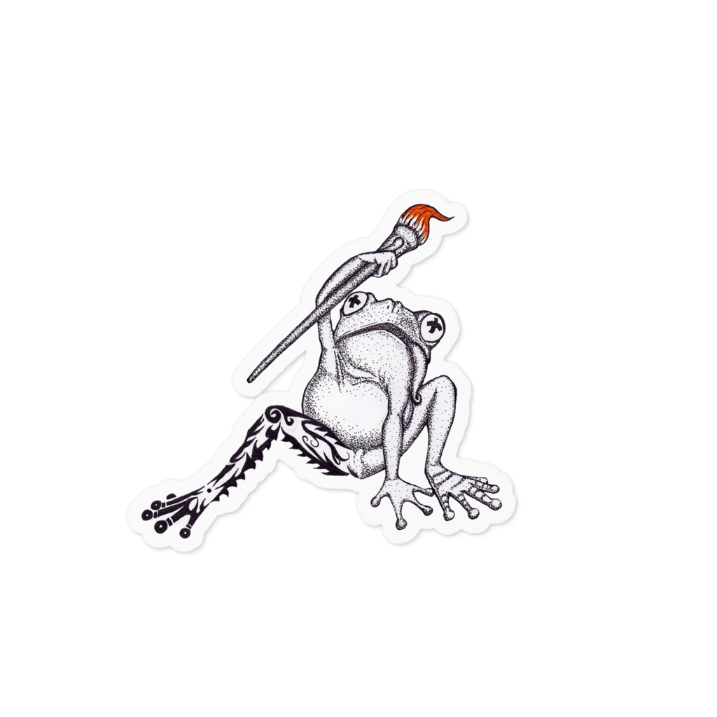 絵を描くカエル