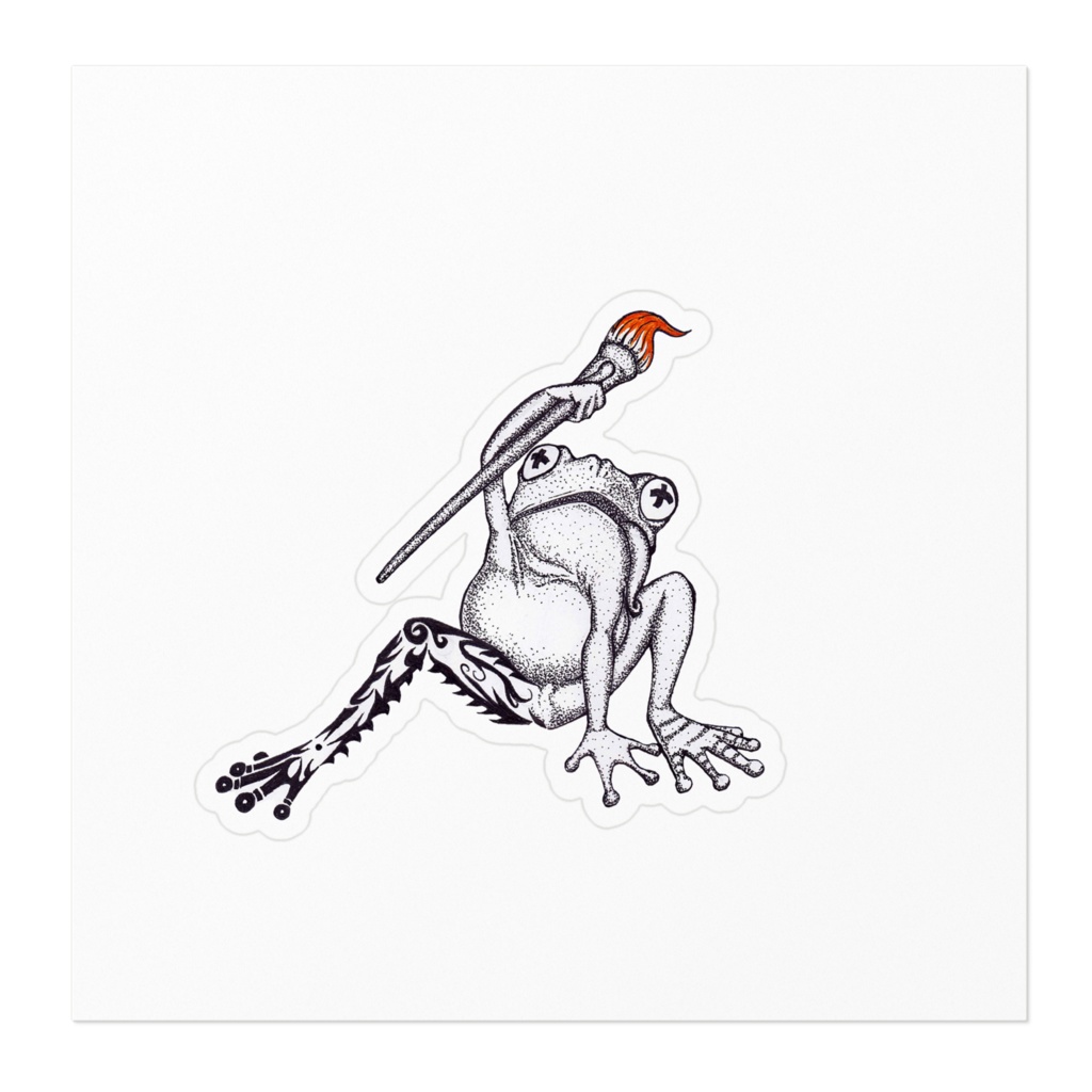 絵を描くカエル