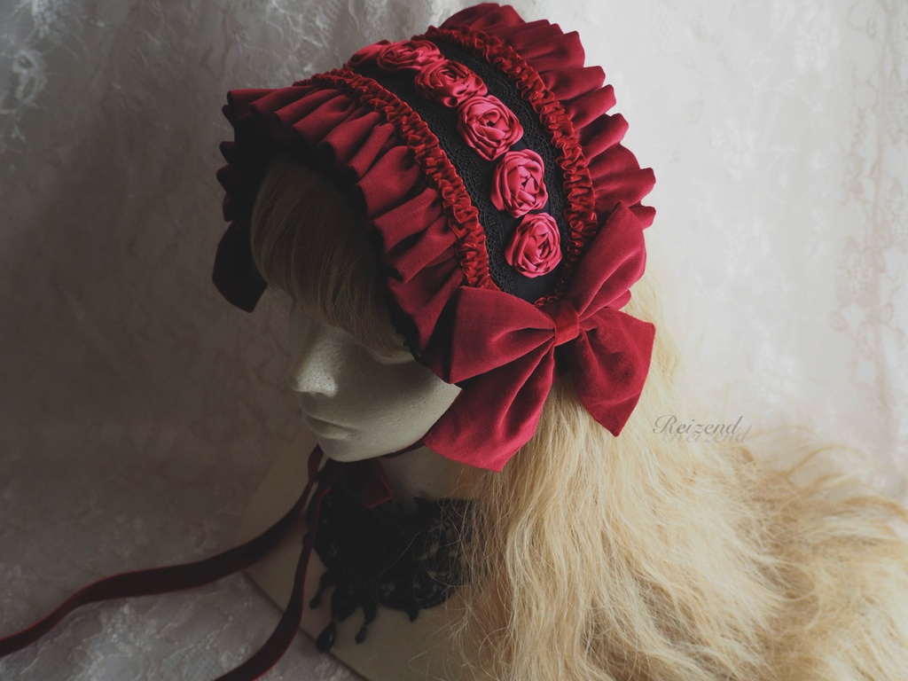 〈受注〉薔薇のヘッドドレス　赤