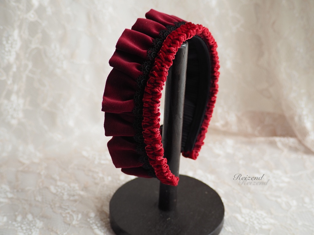 別珍カチューシャ　赤