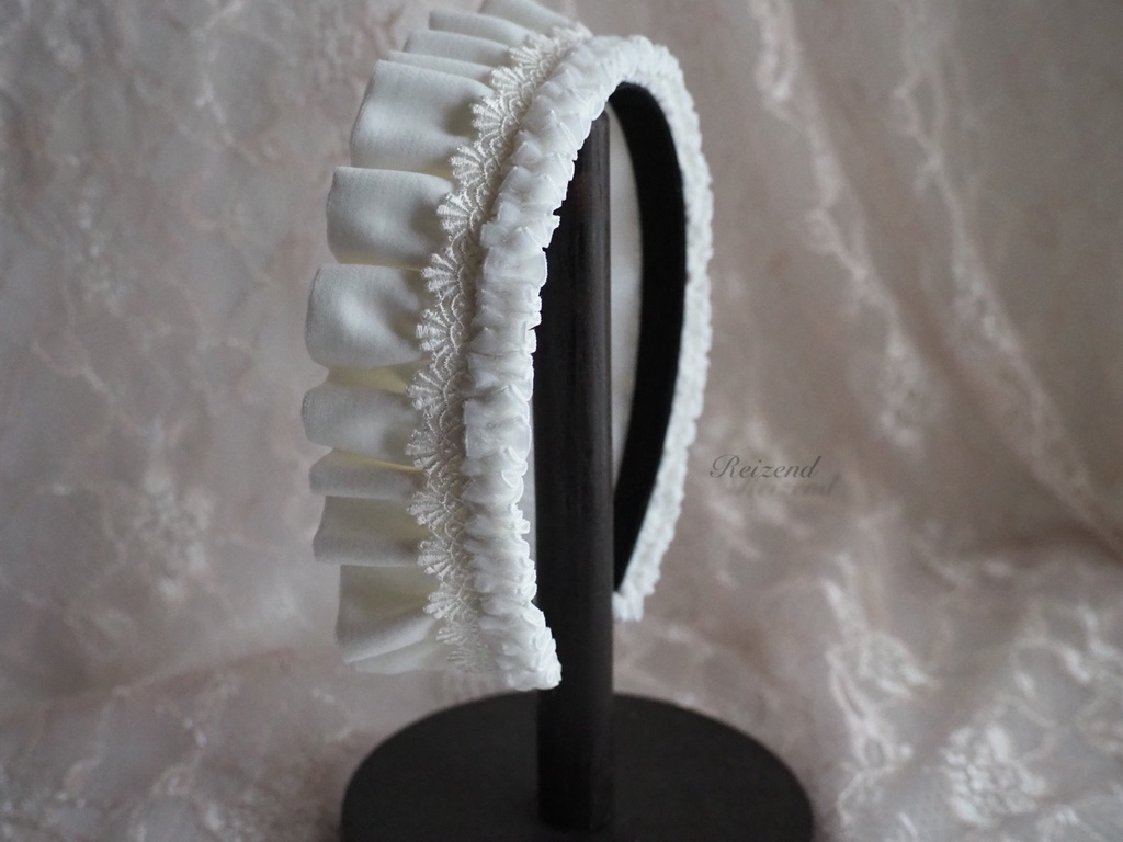 別珍カチューシャ　白