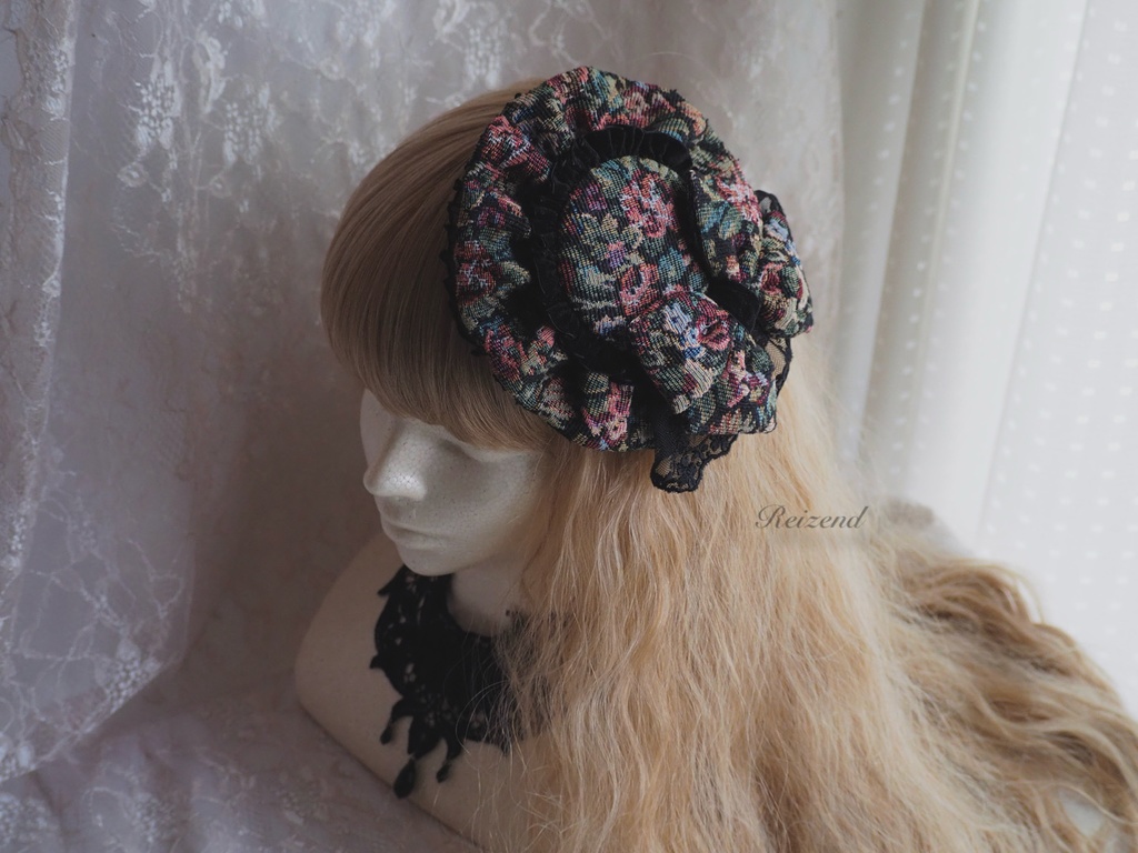 ゴブラン丸型ヘッドドレス