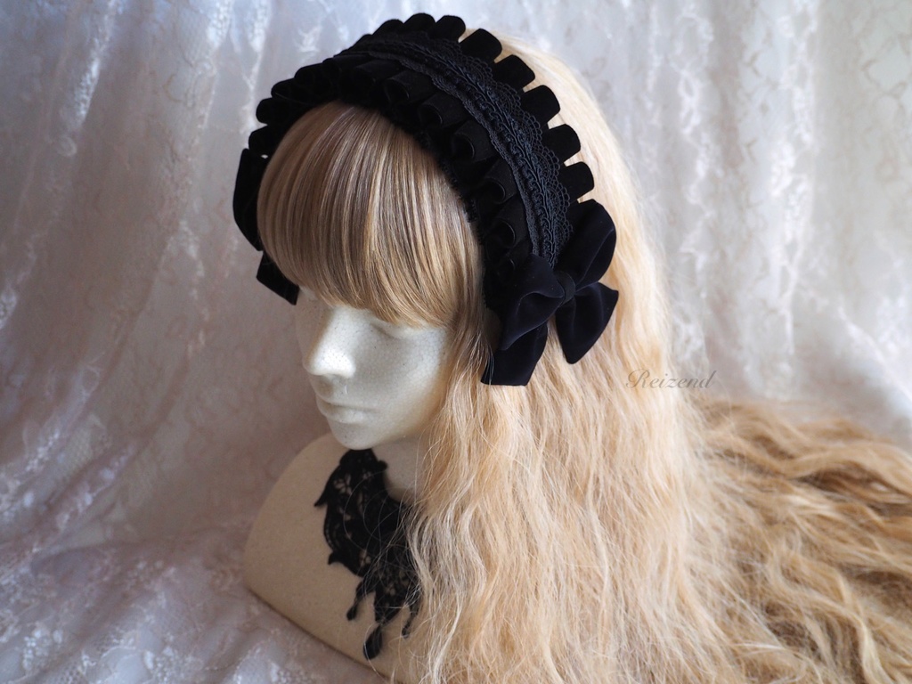 ベルベットカチューシャ　黒